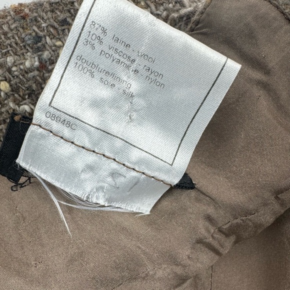 Chanel Wool Tweed Blend VTG Rear Zip Silk Lined Skirt EU 40 US 6/8 - Picture 9 of 14